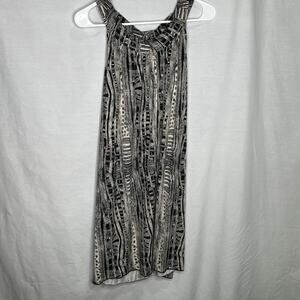 Max Studio Sleeveless Black Cream Swing Dress S